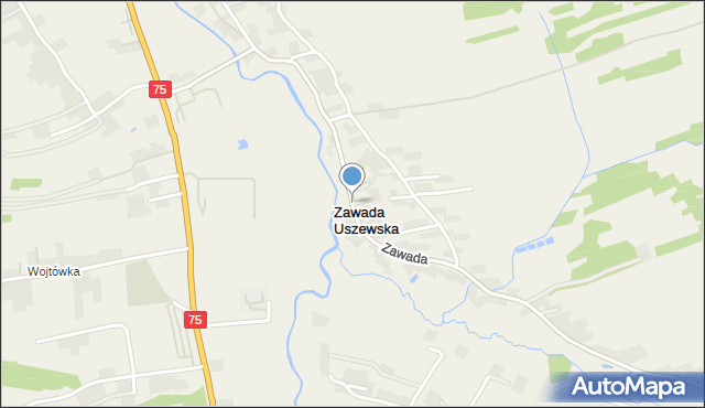 Zawada Uszewska, Zawada Uszewska, mapa Zawada Uszewska