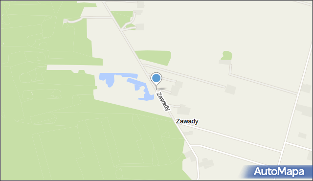 Zawady gmina Rzeczyca, Zawady, mapa Zawady gmina Rzeczyca