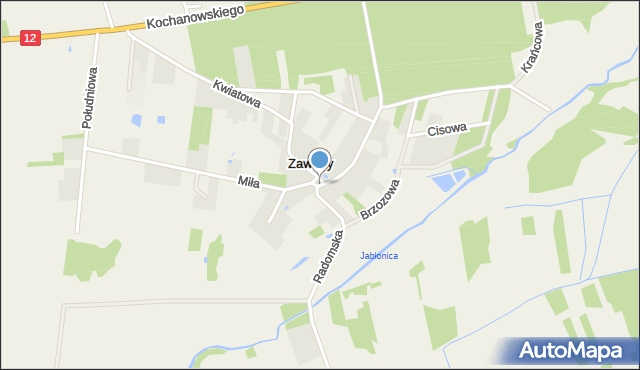 Zawady gmina Wieniawa, Zawady, mapa Zawady gmina Wieniawa