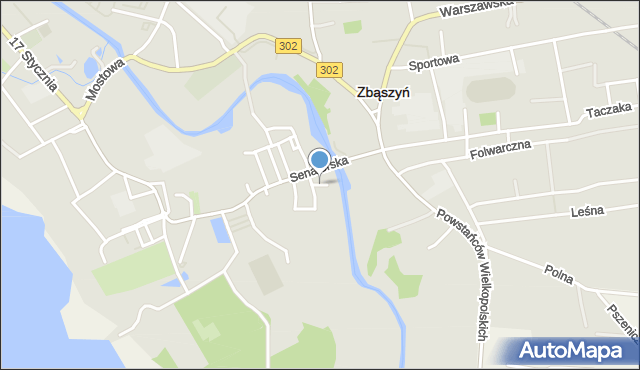 Zbąszyń, Zaułek Łaziebny, mapa Zbąszyń