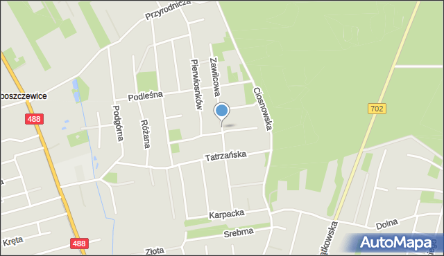 Zgierz, Zawilcowa, mapa Zgierz