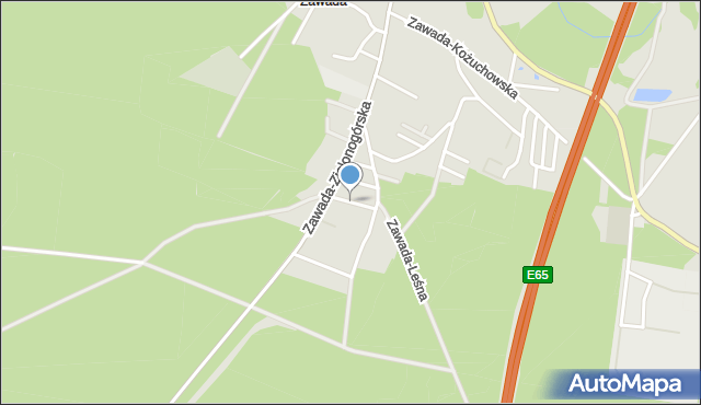 Zielona Góra, Zawada-Kwiatowa, mapa Zielona Góra