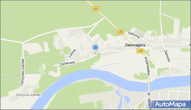 Zielonagóra, Zamkowa, mapa Zielonagóra