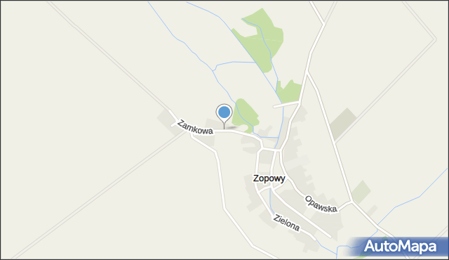 Zopowy, Zamkowa, mapa Zopowy