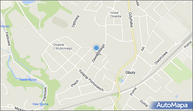 Żukowo powiat kartuski, Zawadzkiego, mapa Żukowo powiat kartuski