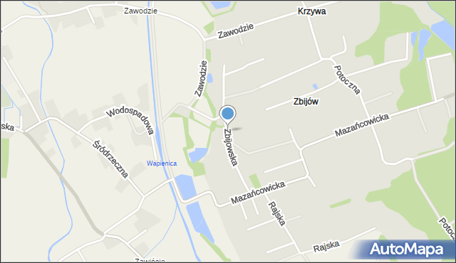 Czechowice-Dziedzice, Zbijowska, mapa Czechowic-Dziedzic