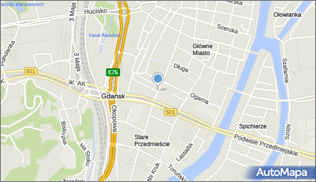 Gdańsk, Zbytki, mapa Gdańska