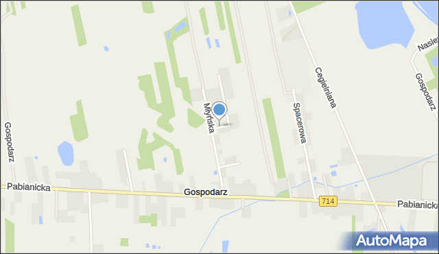 Gospodarz, Zbożowa, mapa Gospodarz