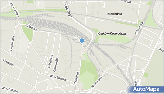 Kraków, Zbożowa, mapa Krakowa