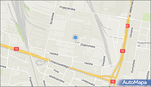 Łódź, Zbąszyńska, mapa Łodzi