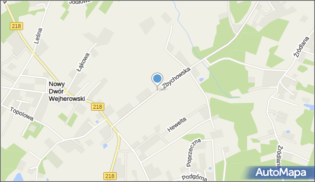 Nowy Dwór Wejherowski, Zbychowska, mapa Nowy Dwór Wejherowski