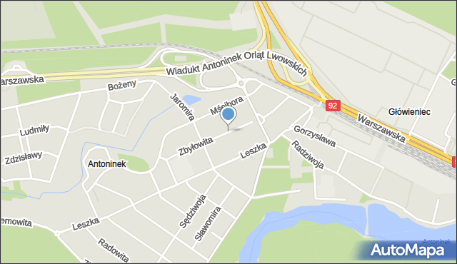 Poznań, Zbyłowita, mapa Poznania