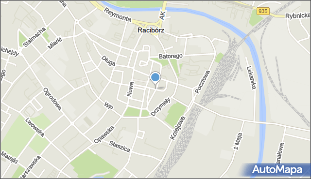 Racibórz, Zborowa, mapa Racibórz