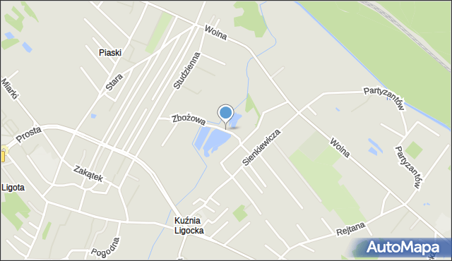 Rybnik, Zbożowa, mapa Rybnika