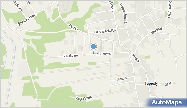 Tupadły gmina Władysławowo, Zbożowa, mapa Tupadły gmina Władysławowo