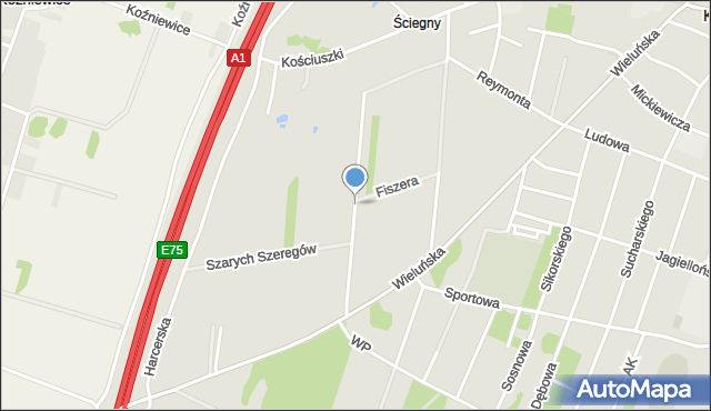 Kamieńsk, Zdzitowieckiego Stanisława, ks., mapa Kamieńsk