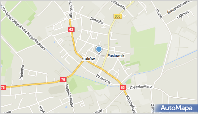 Łuków, Zdanowskiego Stefana, mapa Łuków