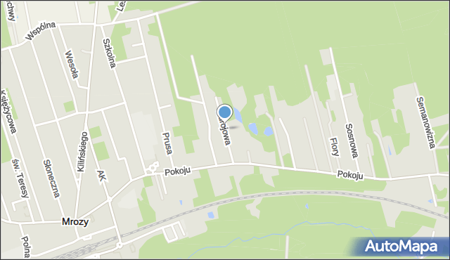 Mrozy powiat miński, Zdrojowa, mapa Mrozy powiat miński