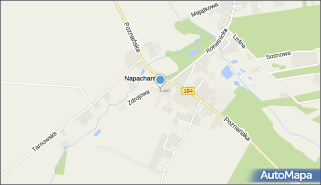 Napachanie, Zdrojowa, mapa Napachanie