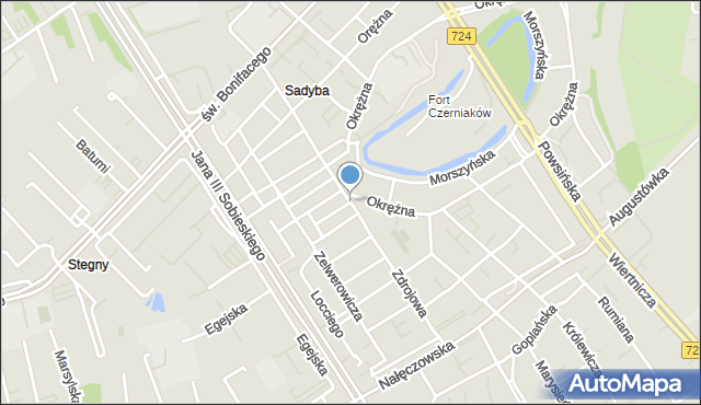 Warszawa, Zdrojowa, mapa Warszawy