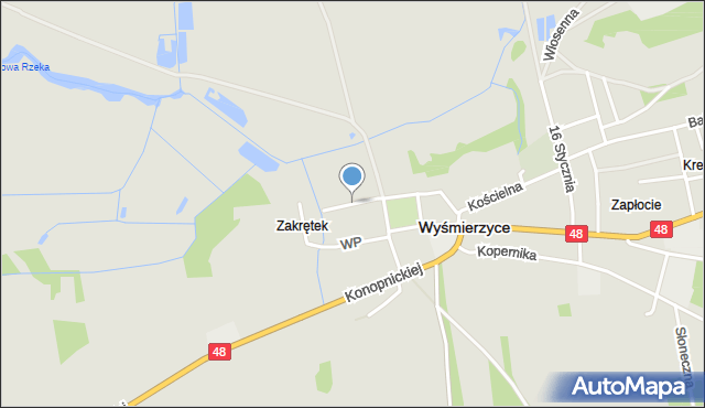 Wyśmierzyce, Zdrojowa, mapa Wyśmierzyce