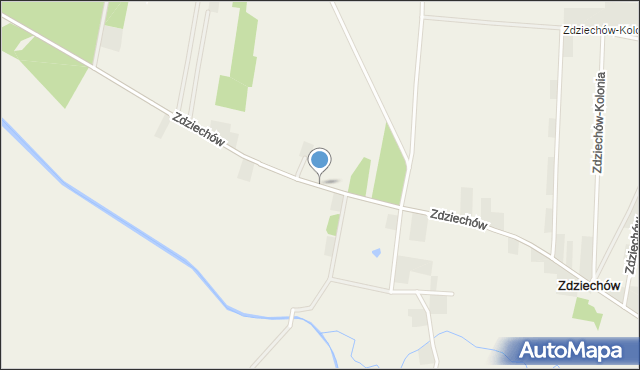 Zdziechów gmina Lutomiersk, Zdziechów, mapa Zdziechów gmina Lutomiersk