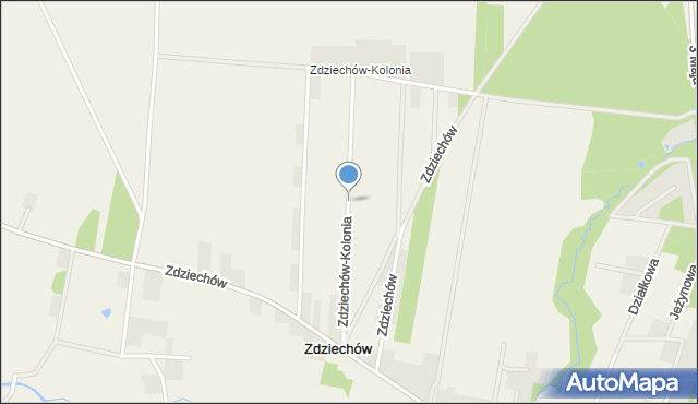 Zdziechów gmina Lutomiersk, Zdziechów-Kolonia, mapa Zdziechów gmina Lutomiersk