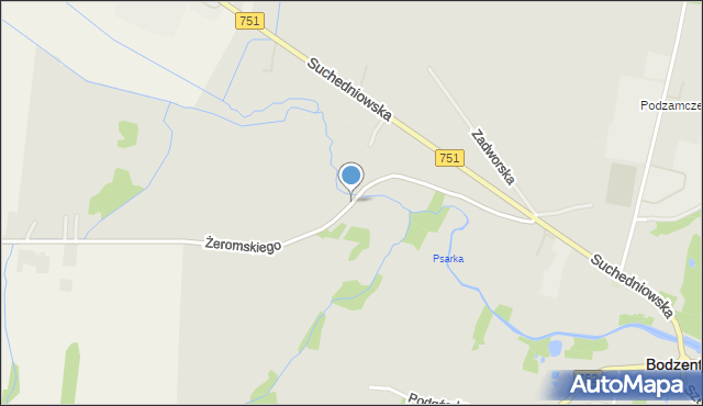 Bodzentyn, Żeromskiego Stefana, mapa Bodzentyn