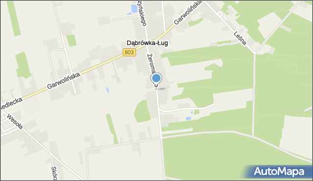 Dąbrówka-Ług, Żeromskiego Stefana, mapa Dąbrówka-Ług