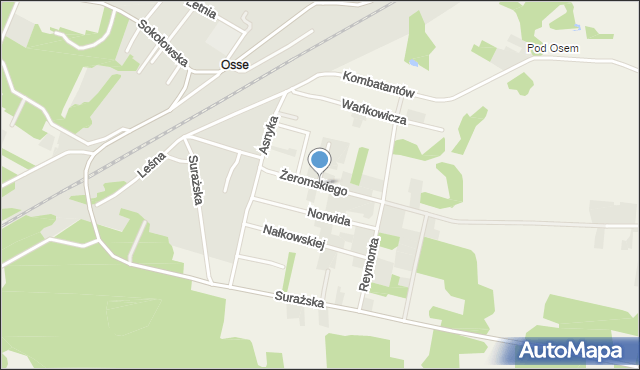Gąsówka Stara, Żeromskiego Stefana, mapa Gąsówka Stara
