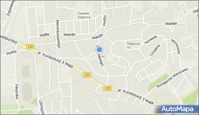 Gorzów Wielkopolski, Żeromskiego Stefana, mapa Gorzów Wielkopolski