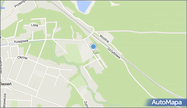 Jasień powiat żarski, Żeromskiego Stefana, mapa Jasień powiat żarski