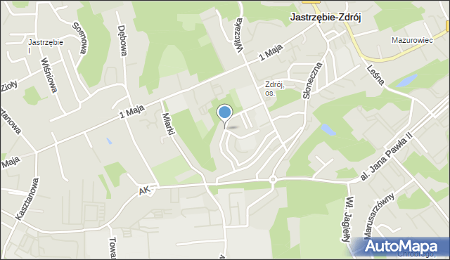 Jastrzębie-Zdrój, Żeromskiego Stefana, mapa Jastrzębie-Zdrój