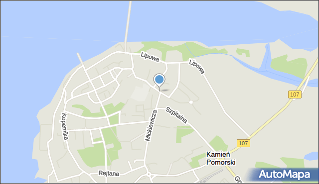 Kamień Pomorski, Żeromskiego Stefana, mapa Kamień Pomorski
