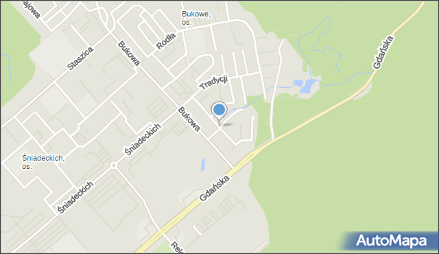 Koszalin, Żebrowskiego Michała, mapa Koszalina