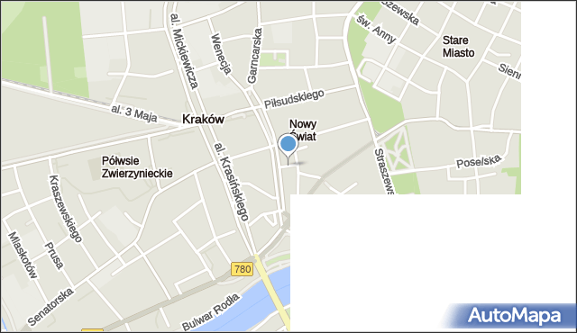 Kraków, Zegadłowicza Emila, mapa Krakowa