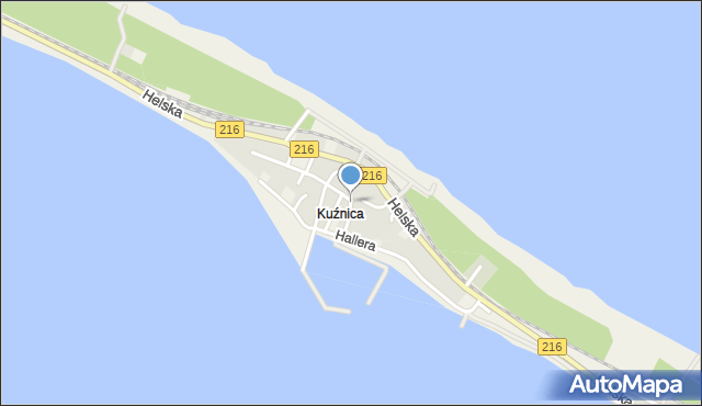 Kuźnica gmina Jastarnia, Żeglarska, mapa Kuźnica gmina Jastarnia