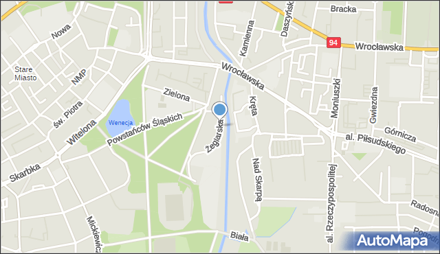 Legnica, Żeglarska, mapa Legnicy