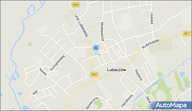 Lubaczów, Żeromskiego Stefana, mapa Lubaczów