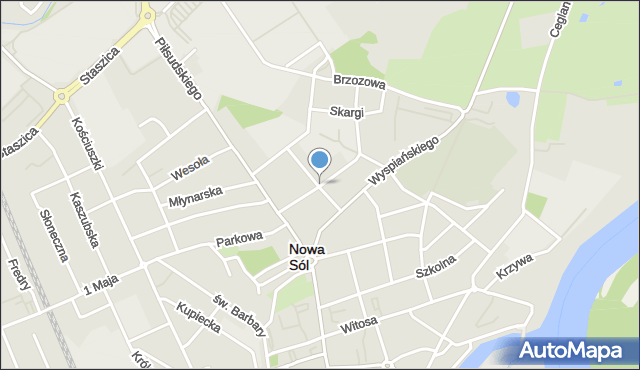 Nowa Sól, Żeromskiego Stefana, mapa Nowa Sól