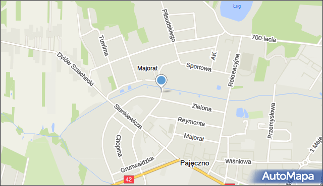 Pajęczno, Żeromskiego Stefana, mapa Pajęczno