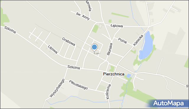 Pierzchnica powiat kielecki, Żeromskiego Stefana, mapa Pierzchnica powiat kielecki