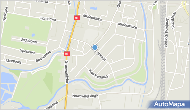 Pruszcz Gdański, Żeromskiego Stefana, mapa Pruszcz Gdański