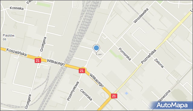 Słupsk, Żelazna, mapa Słupska