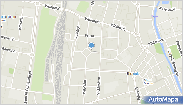 Słupsk, Żeromskiego Stefana, mapa Słupska