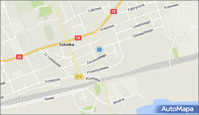 Sokółka, Żeromskiego Stefana, mapa Sokółka