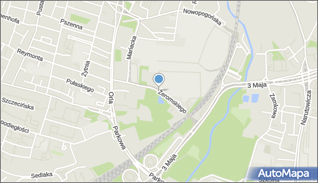 Sosnowiec, Żeromskiego Stefana, mapa Sosnowca