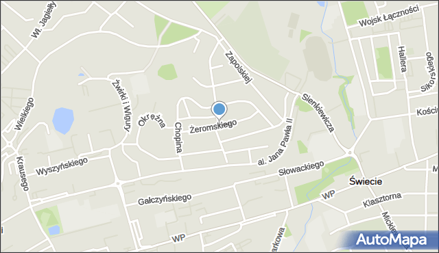 Świecie, Żeromskiego Stefana, mapa Świecie