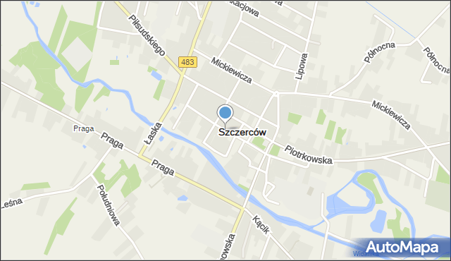 Szczerców, Żeromskiego Stefana, mapa Szczerców