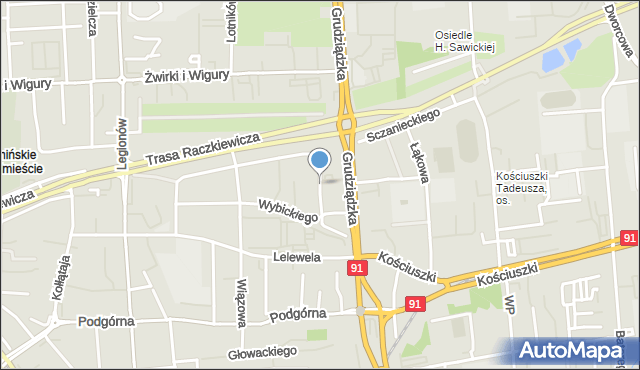 Toruń, Żelazna, mapa Torunia
